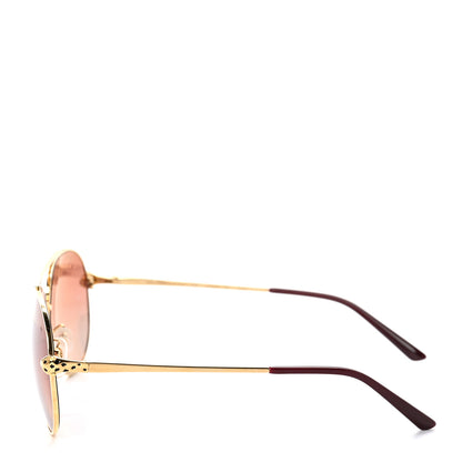 Cartier Panthere De Cartier Aviator 140 Sunglasses Gold 3 of 7