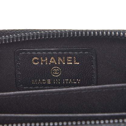 Chanel Lambskin Quilted Zip Around Boy Coin Purse Wallet Black 6 of 7