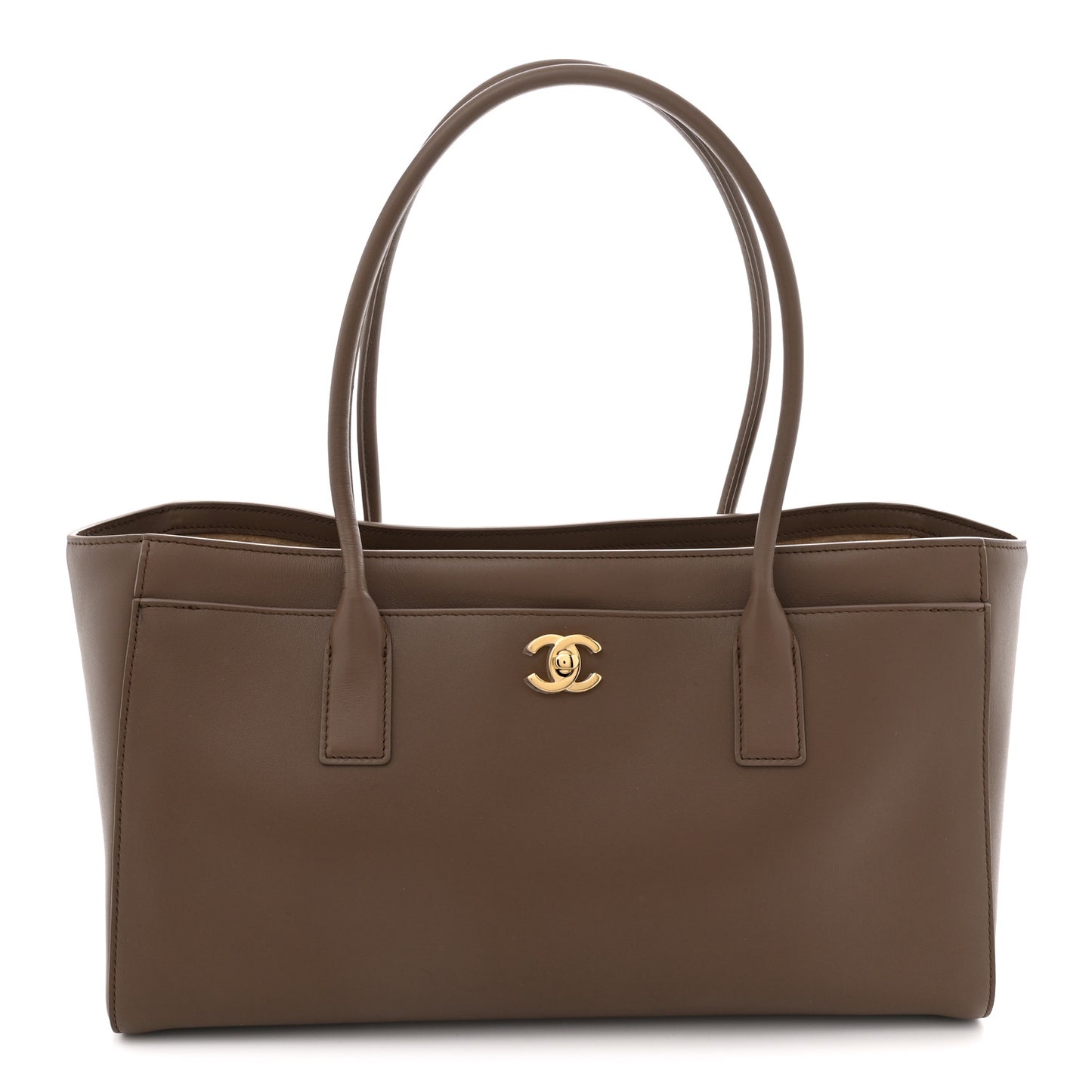Calfskin Archetype Small Shopping Tote Light Brown