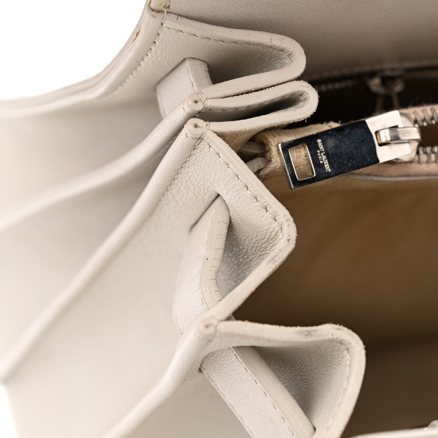 Saint Laurent Calfskin Studded Small Sac De Jour White 19 of 20