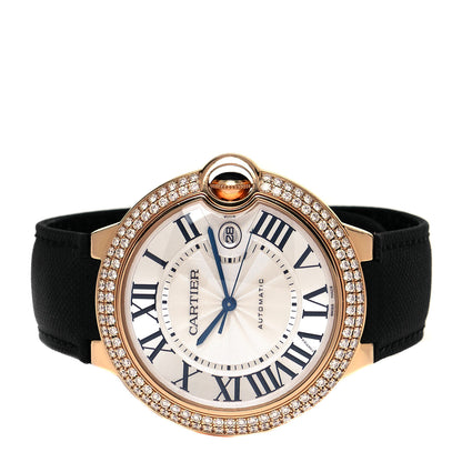 Cartier 18K Pink Gold Nylon Diamond Bezel 42mm Ballon Bleu De Cartier Automatic Watch 2 of 4