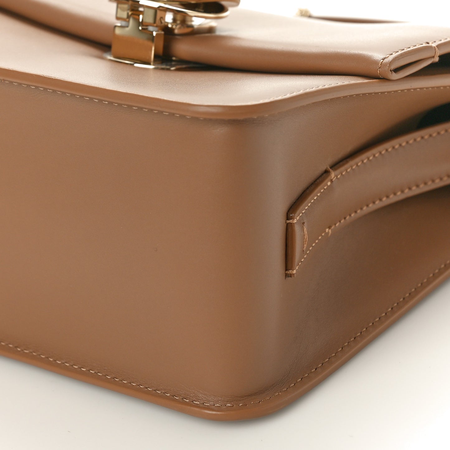 Box Calfskin Small Penelope Top Handle Bag Desert Beige