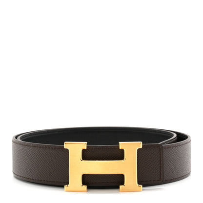 Hermes Epsom Swift 32mm H Belt 80 Chocolate Black 1 of 6