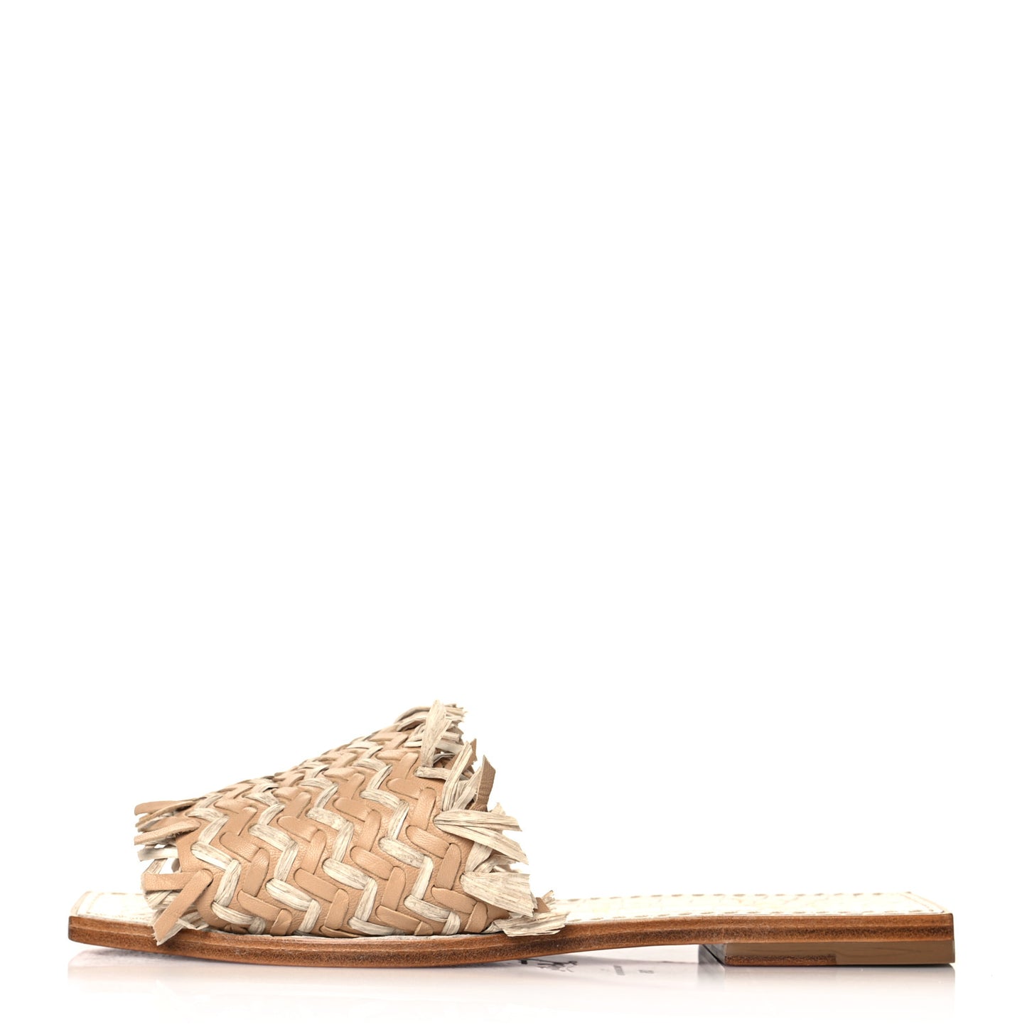 Raffia Soudana Sandal Flats 36 Beige