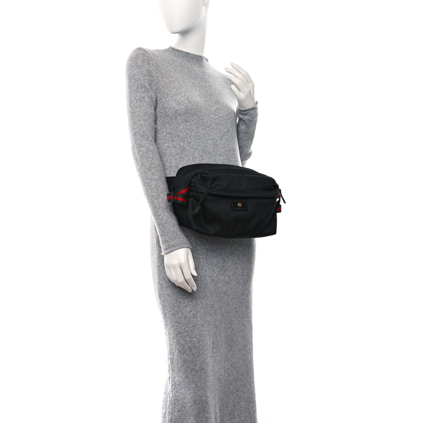 Techno Canvas Web Belt Bag Black