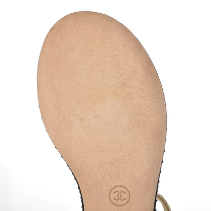 Chanel Python CC Thong Sandals 38 Beige Clair 11 of 13