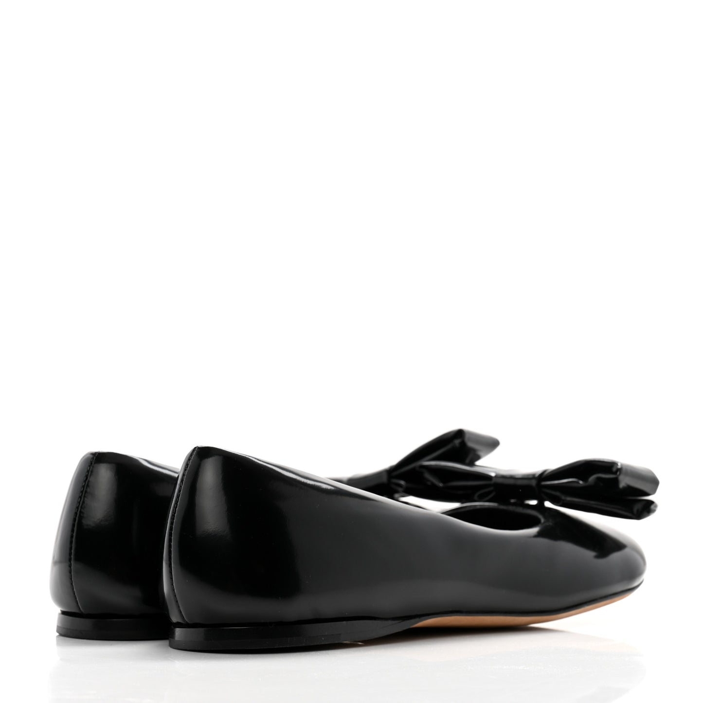 Puffy Lambskin Padded Bow Ballerina Flats 39 Black