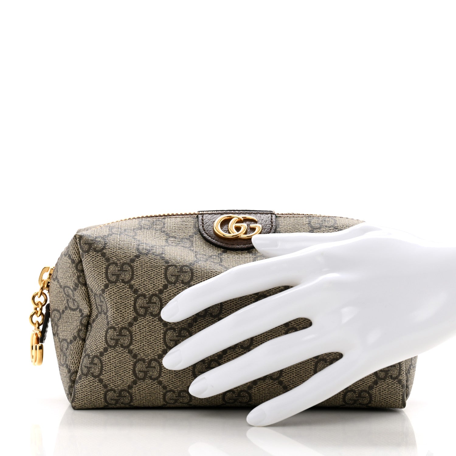 Gucci Soft GG Supreme Monogram Calfskin Medium Ophidia Cosmetic Case Beige Ebony New Acero 2 of 9