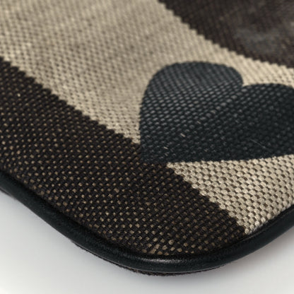 Burberry Mega Check Heart Print Peyton Crossbody Clutch Bag Black 9 of 16