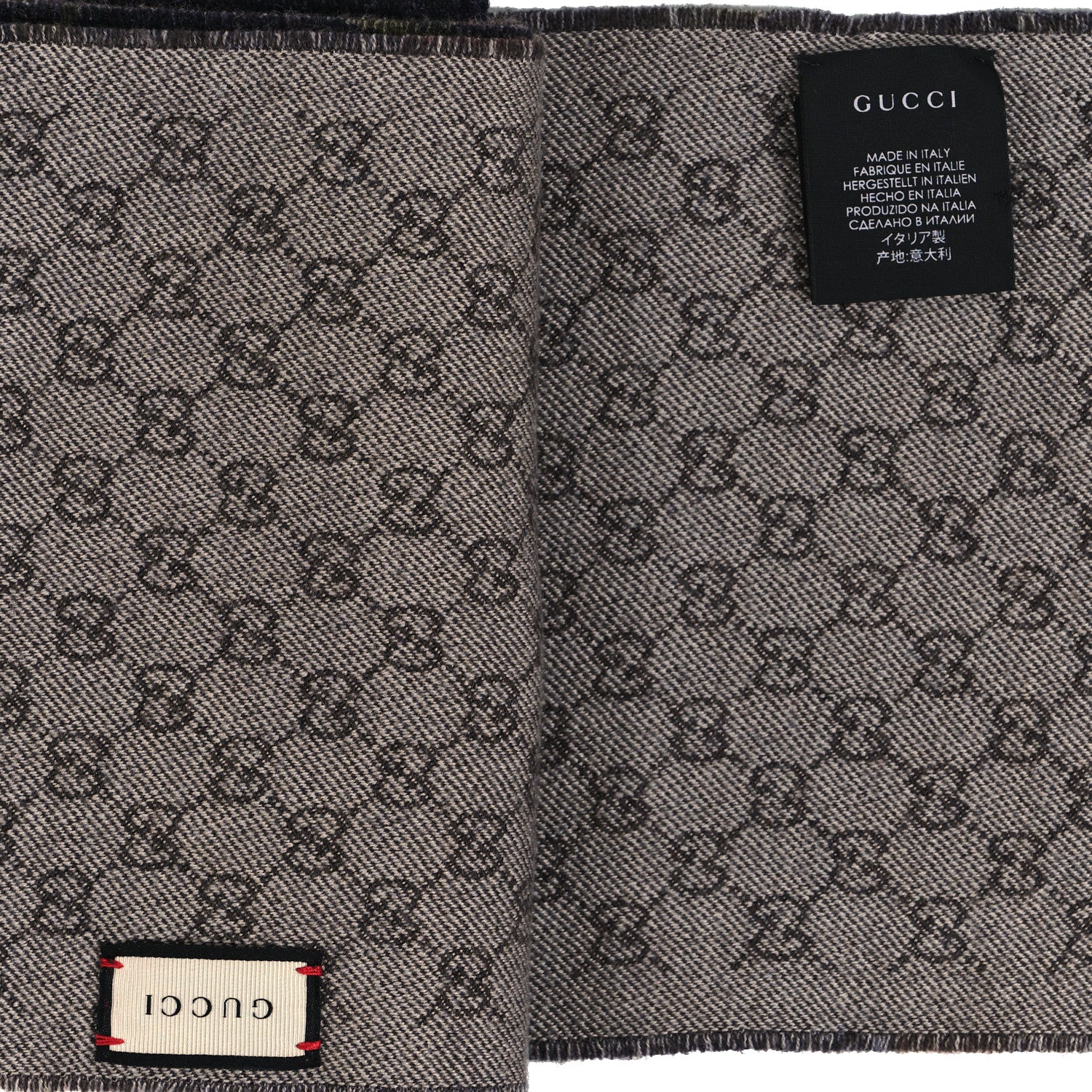 Gucci Wool Monogram Blooms Print Scarf Navy 3 of 4