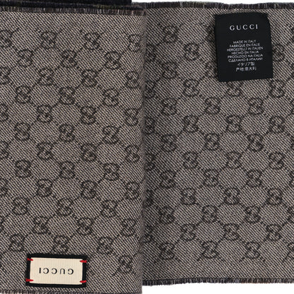 Gucci Wool Monogram Blooms Print Scarf Navy 3 of 4