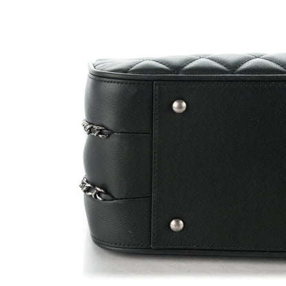 Chanel Calfskin Quilted Frame In Chain Tote Black 9 of 9