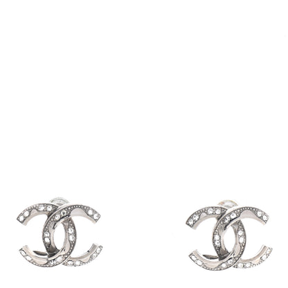Chanel Crystal CC Earrings Silver 1 of 5