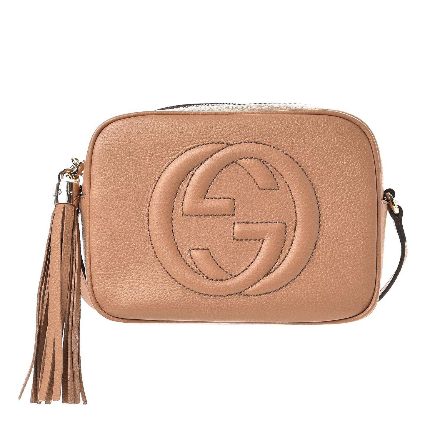 Pebbled Calfskin Small Soho Disco Bag Rose Beige