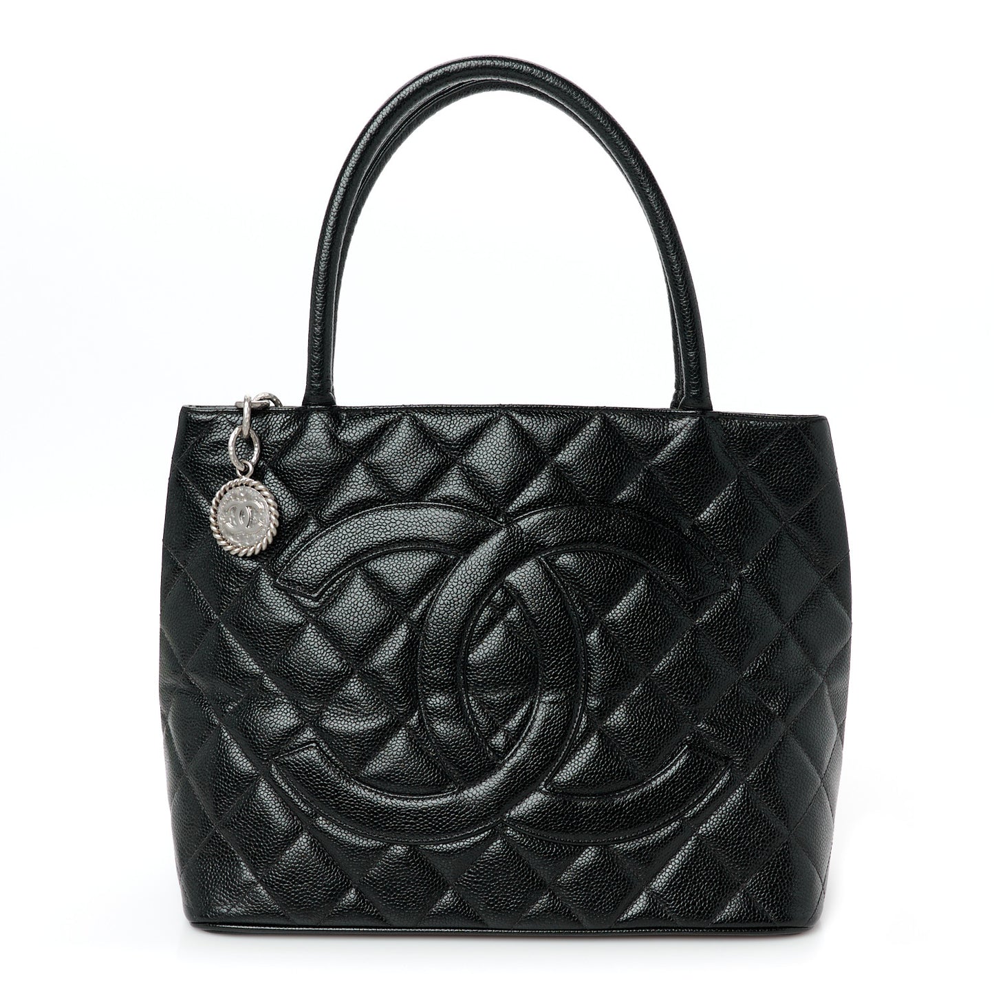Caviar Quilted Medallion Tote Black