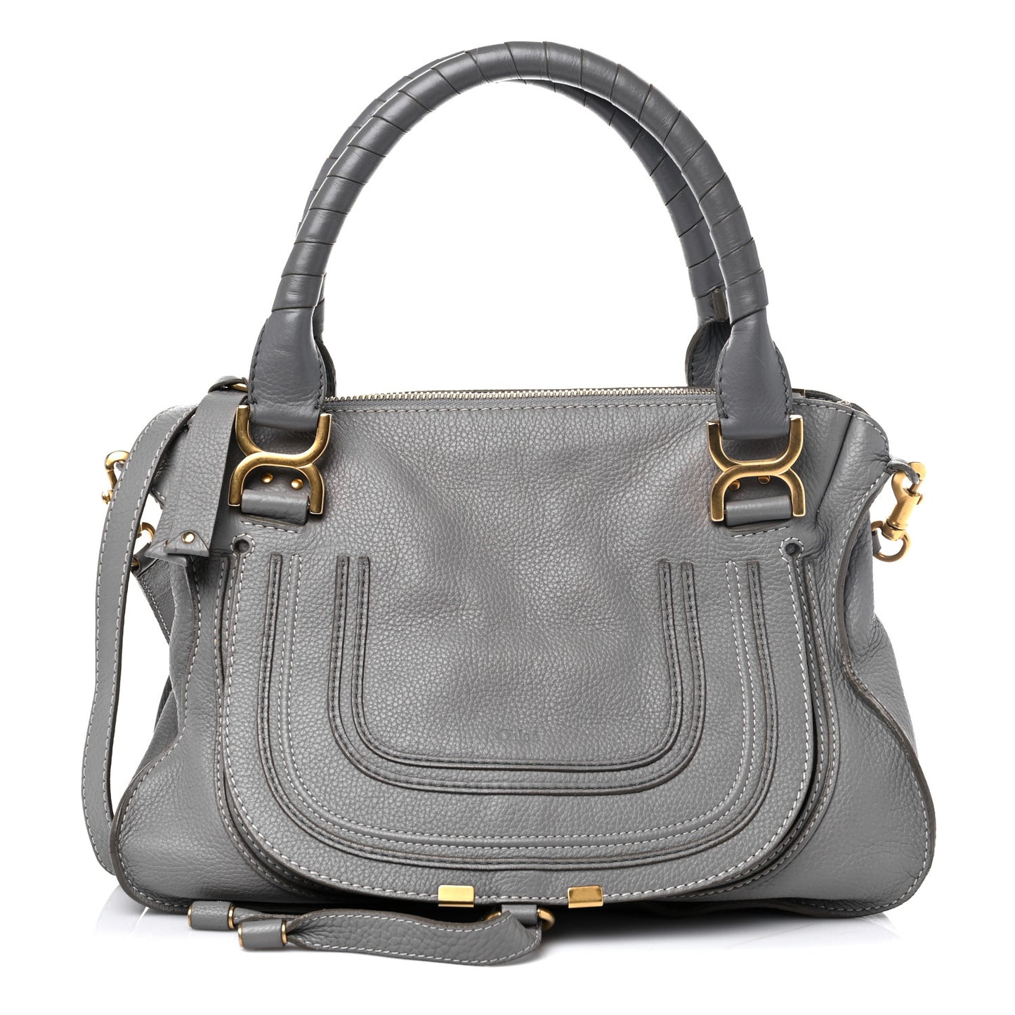 Calfskin Medium Marcie Satchel Cashmere Grey