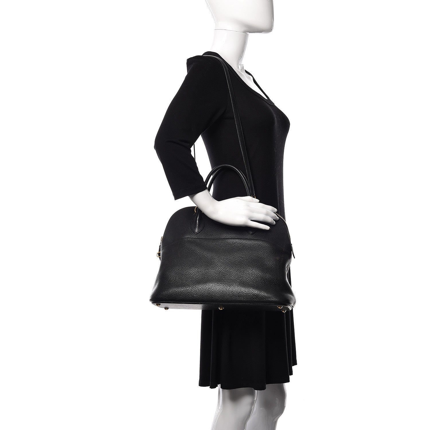 Hermes Taurillon Clemence Bolide 35 Black 2 of 29