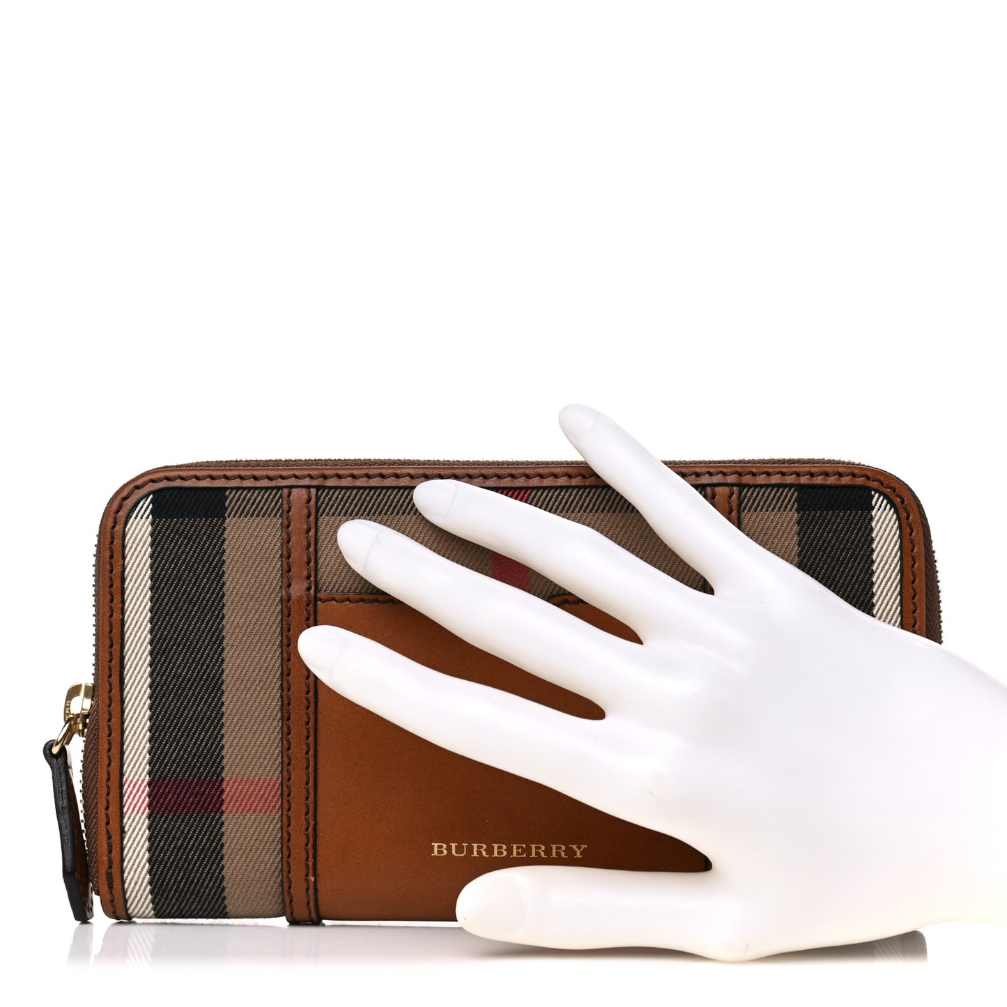 House Check Large Sartorial Ziggy Zip Around Wallet Tan