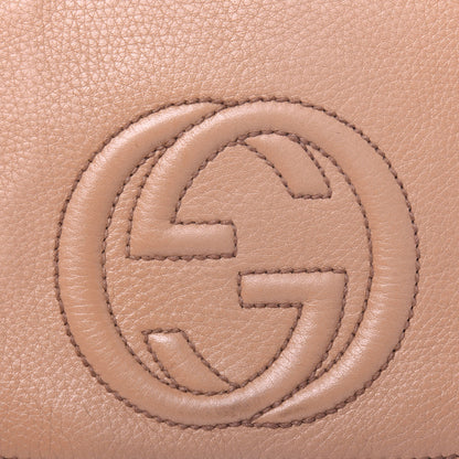 Gucci Pebbled Calfskin Medium Soho Flap Crossbody Camelia 24 of 25