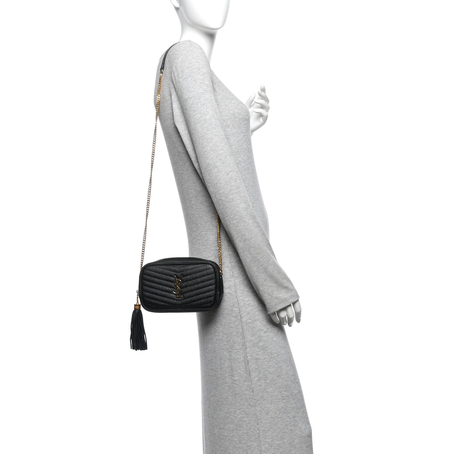 Grain De Poudre Matelasse Monogram Mini Lou Camera Bag Black