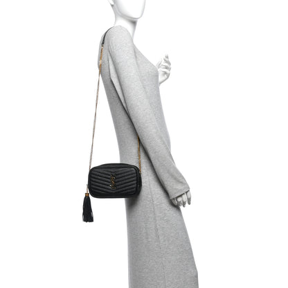 Saint Laurent Grain De Poudre Matelasse Monogram Mini Lou Camera Bag Black 2 of 10