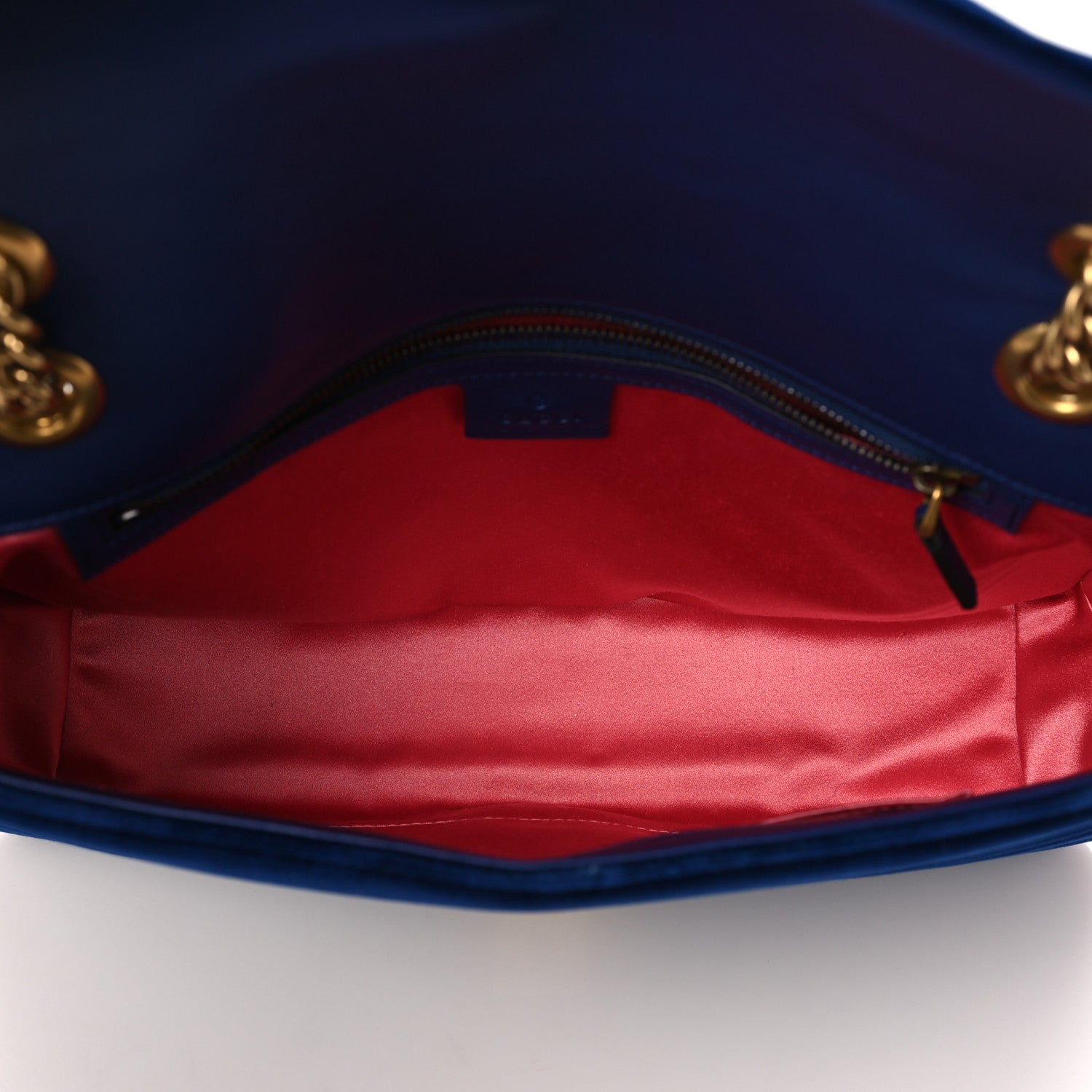 Gucci Velvet Matelasse Medium GG Marmont Shoulder Bag Cobalt Blue 5 of 9