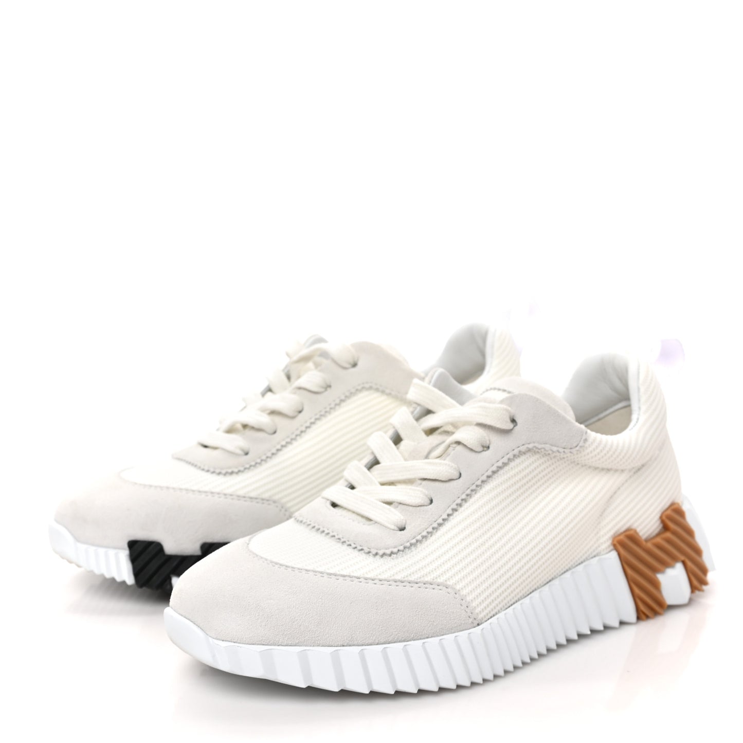 Technical Canvas Suede Goatskin Womens Bouncing Sneakers 37 White