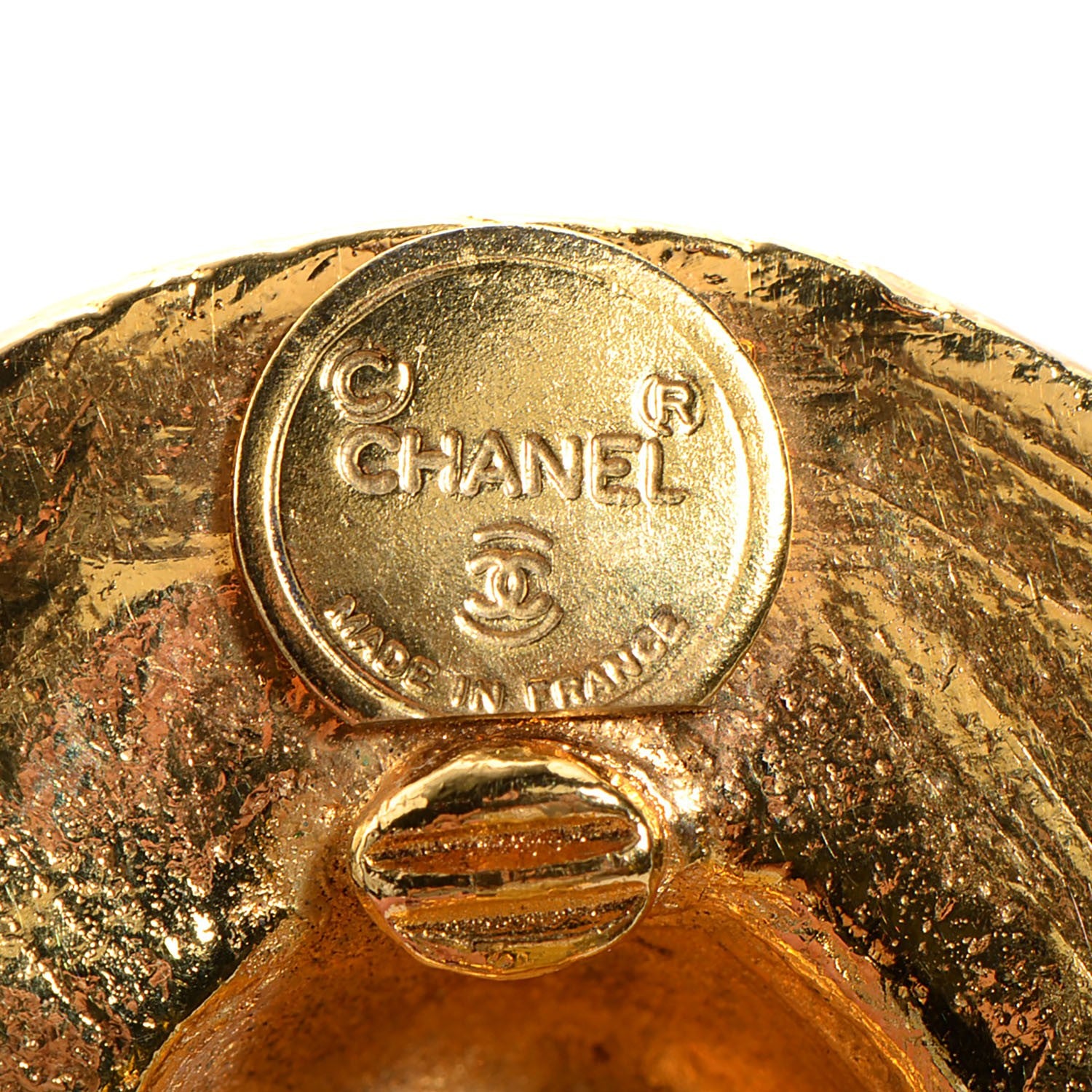Chanel Straw Hat Clip On Earrings Gold 4 of 5