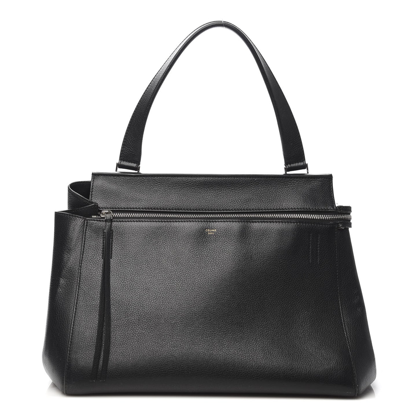 Supple Calfskin Medium Edge Shoulder Bag Black