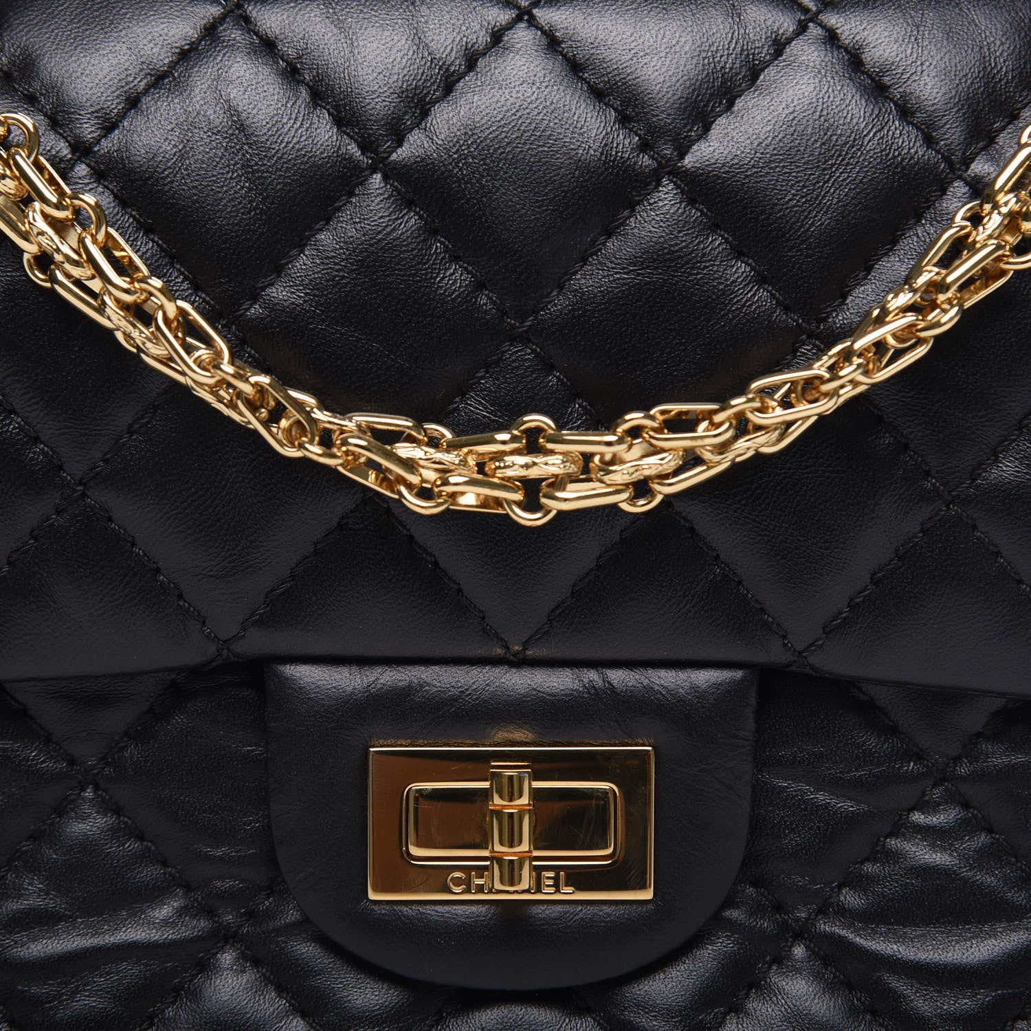 Chanel Aged Calfskin Quilted 2.55 Reissue Mini Flap Black 9 of 10