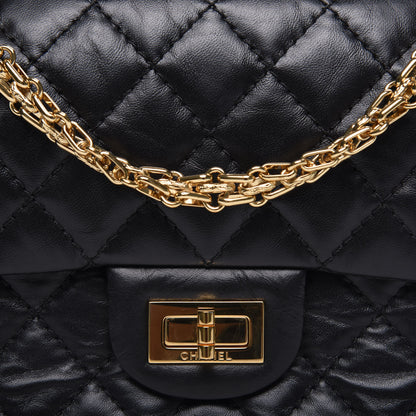 Chanel Aged Calfskin Quilted 2.55 Reissue Mini Flap Black 9 of 10