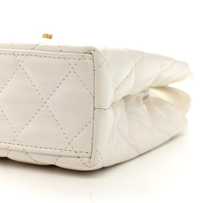 Chanel Shiny Aged Calfskin Quilted Nano Kelly Shopper White 10 of 11