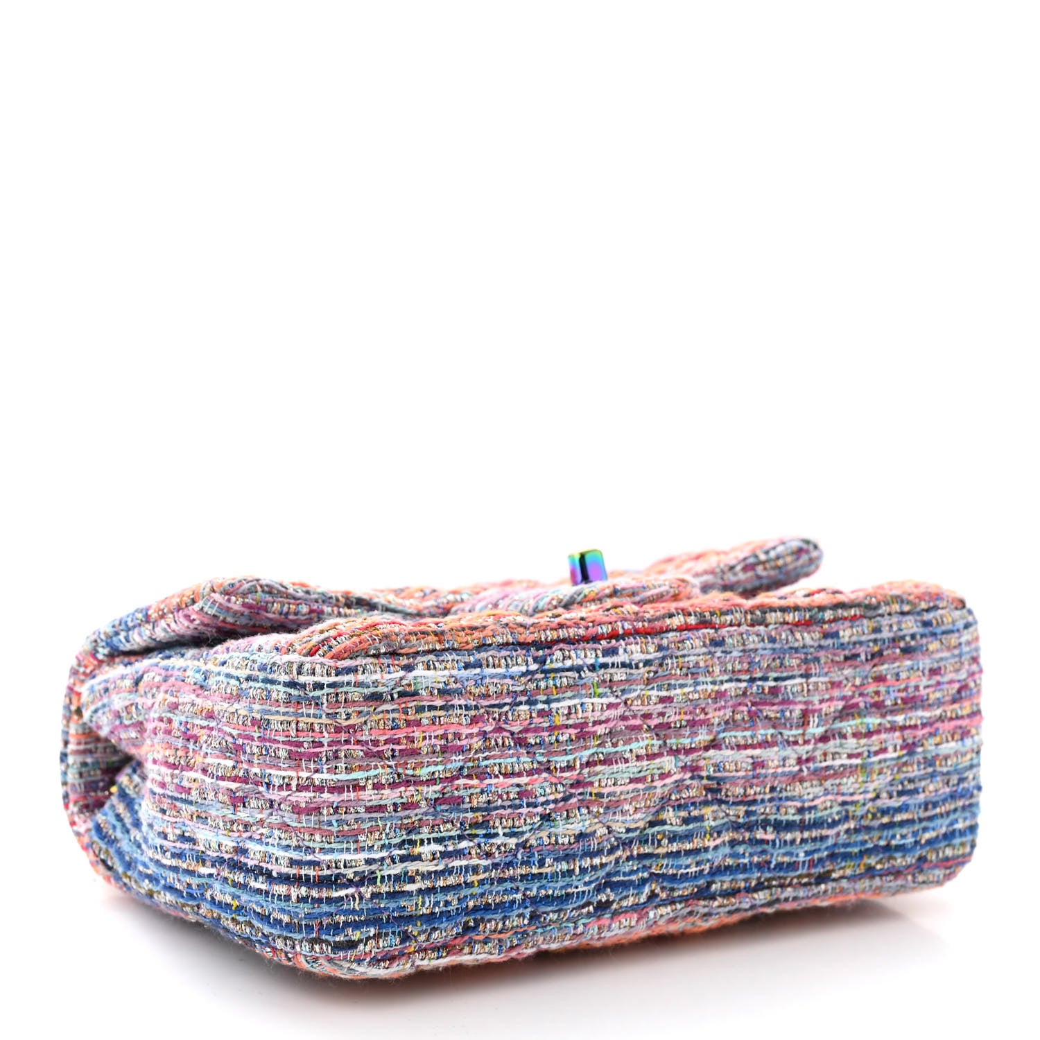 Chanel Tweed Quilted Mini Rectangular Flap Blue Pink Orange 4 of 11