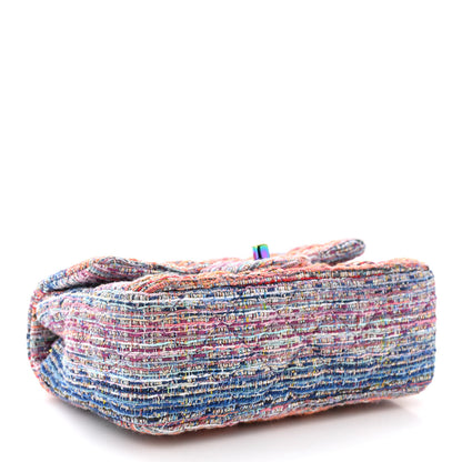 Chanel Tweed Quilted Mini Rectangular Flap Blue Pink Orange 4 of 11