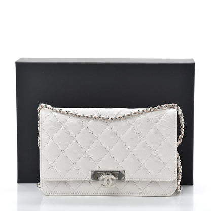 Chanel Caviar Quilted Golden Class Wallet On Chain WOC White 11 of 11