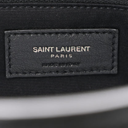 Saint Laurent Nubuck Crocodile Embossed Monogram Medium Niki Chain Satchel Black 6 of 10