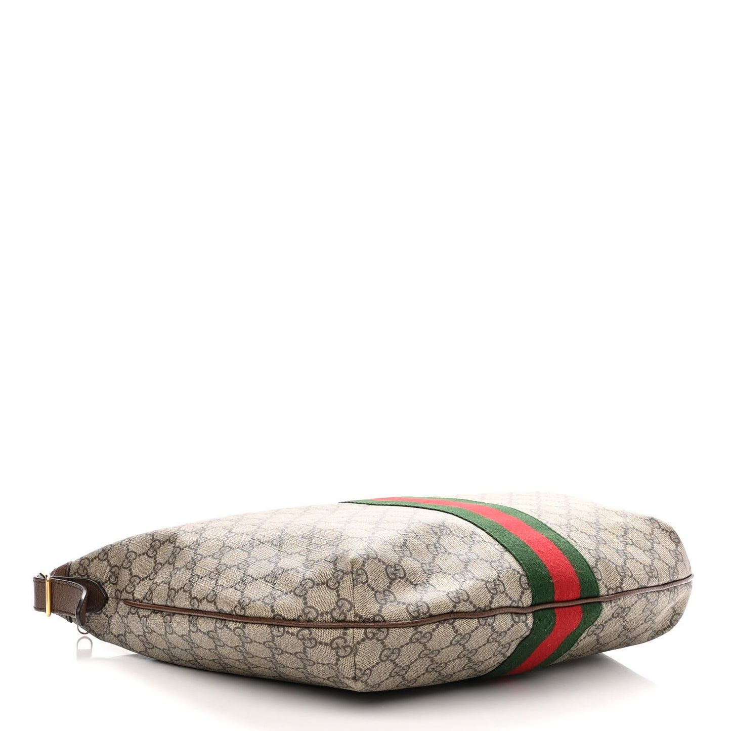 GG Supreme Monogram Web Ophidia Half Moon Hobo Brown