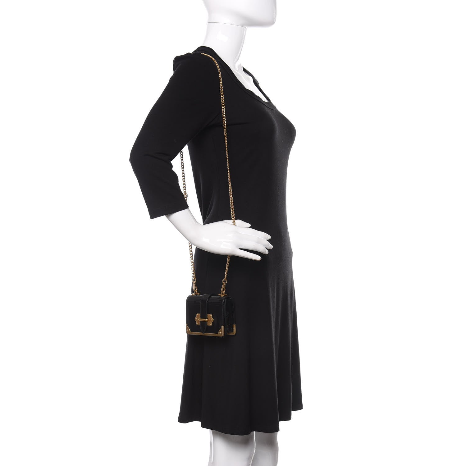 Prada Spazzolato Micro Cahier Bag Black 2 of 7