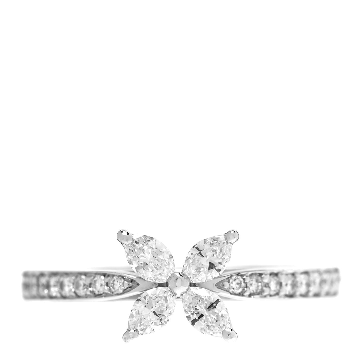 Tiffany Platinum Diamond .44ctw Victoria Ring 54 7 1 of 6
