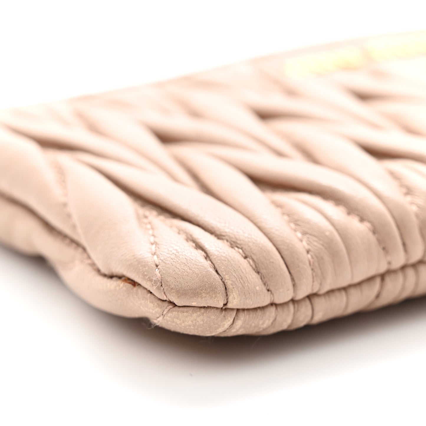 Nappa Matelasse Wristlet Cammeo
