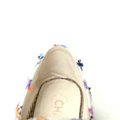Chanel Tweed Grosgrain CC Espadrilles 35 White Blue Pink Green Black 11 of 12