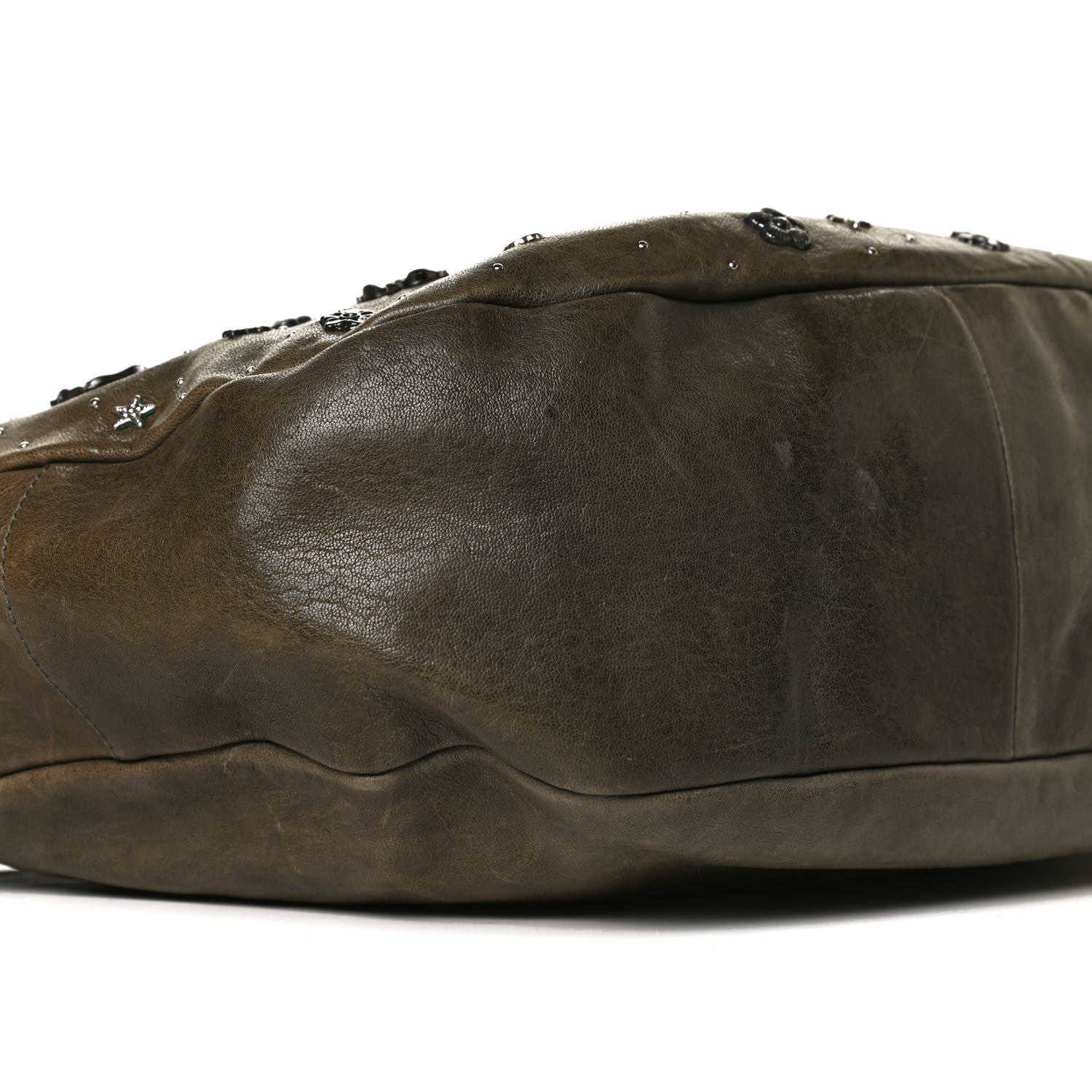 Jimmy Choo Calfskin Studded Sky Hobo Dark Green 9 of 16