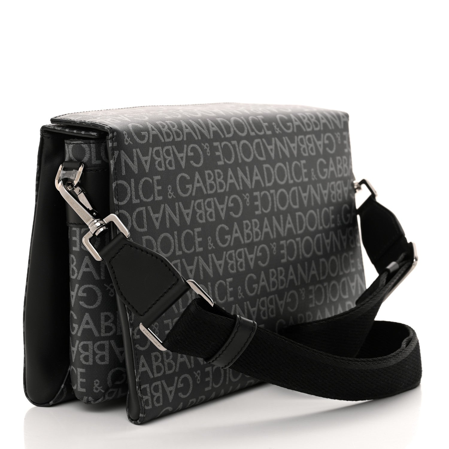 Dolce & Gabbana Coated Jacquard DG Logo Mens Crossbody Bag Black 3 of 10