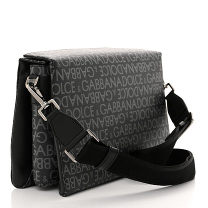 Dolce & Gabbana Coated Jacquard DG Logo Mens Crossbody Bag Black 3 of 10