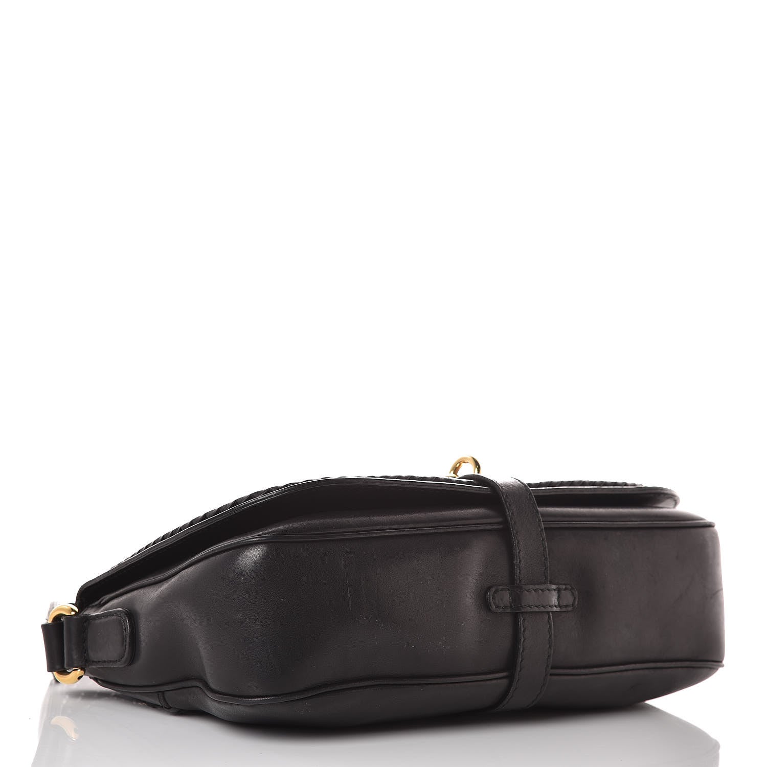 Gucci Calfskin Handmade Medium Flap Shoulder Bag Black 4 of 26