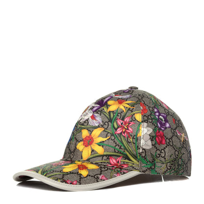 Gucci GG Supreme Flora Claudia Baseball Hat 56 S White 1 of 7