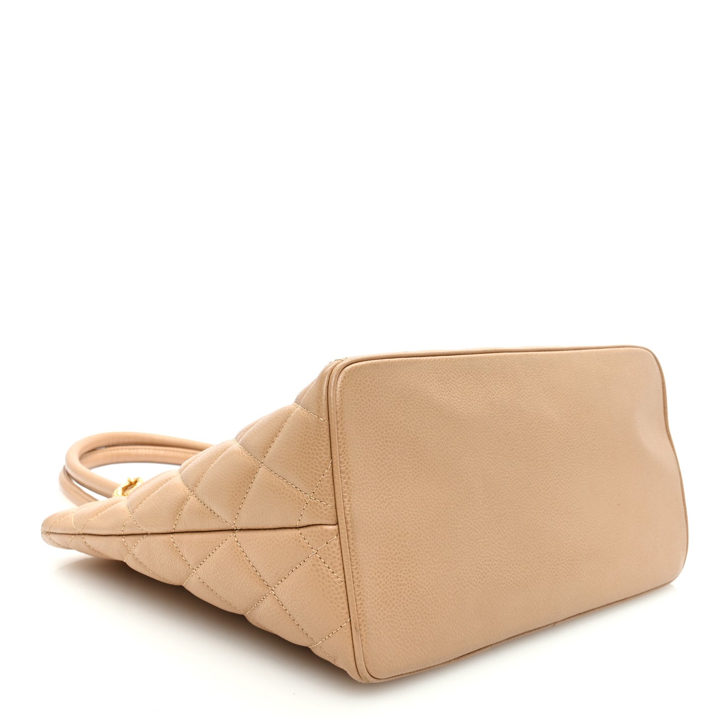 Caviar Quilted Medallion Tote Beige