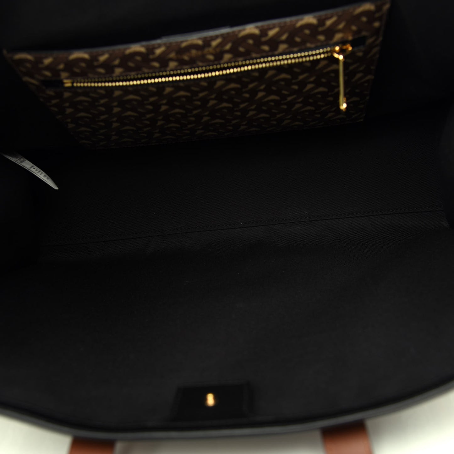 E-Canvas Monogram Stripe Book Tote Bridle Brown