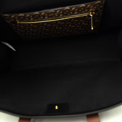 Burberry E-Canvas Monogram Stripe Book Tote Bridle Brown 5 of 10