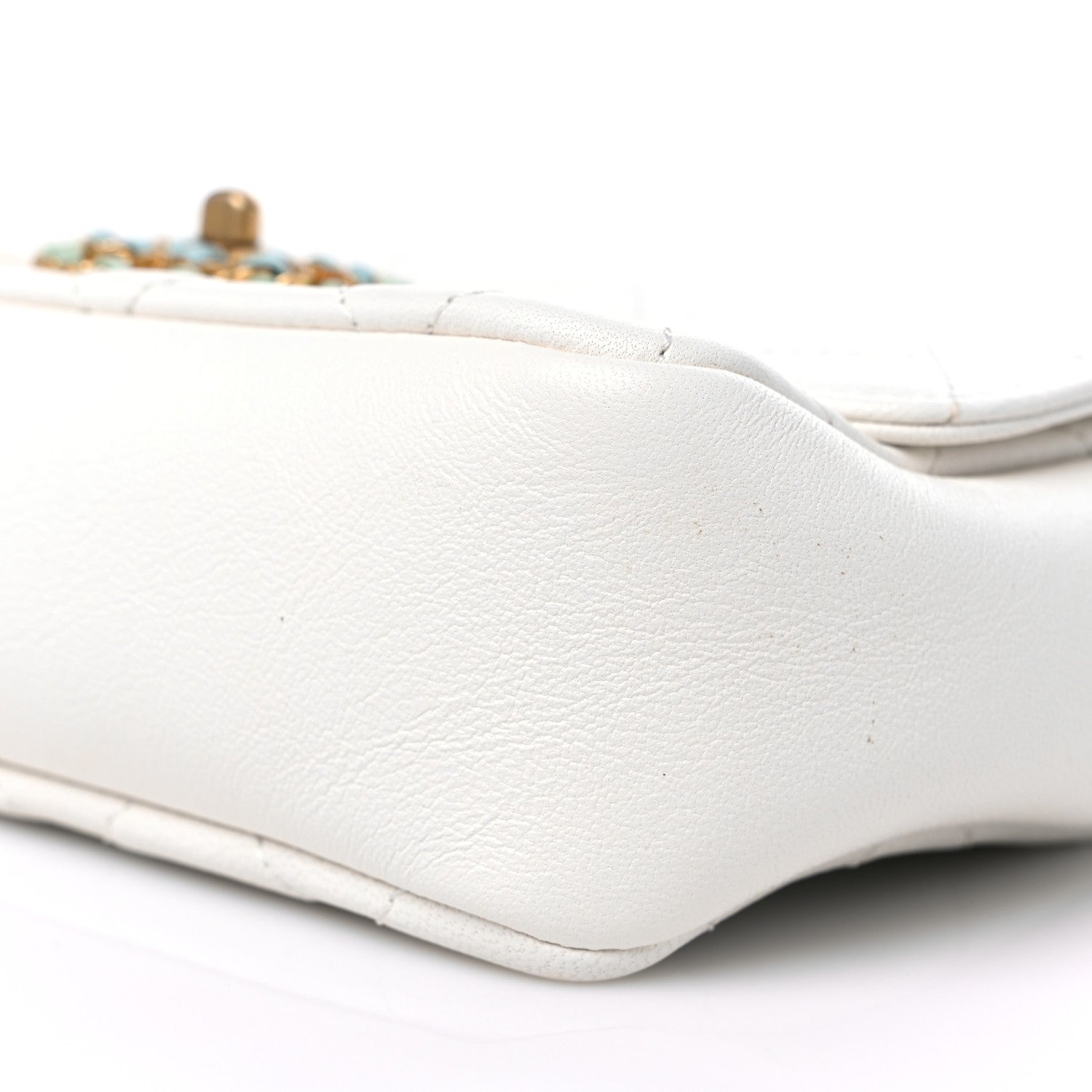 Chanel Lambskin Quilted All Around Flap White Green Multicolor 9 of 10